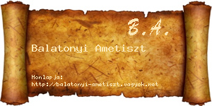Balatonyi Ametiszt névjegykártya